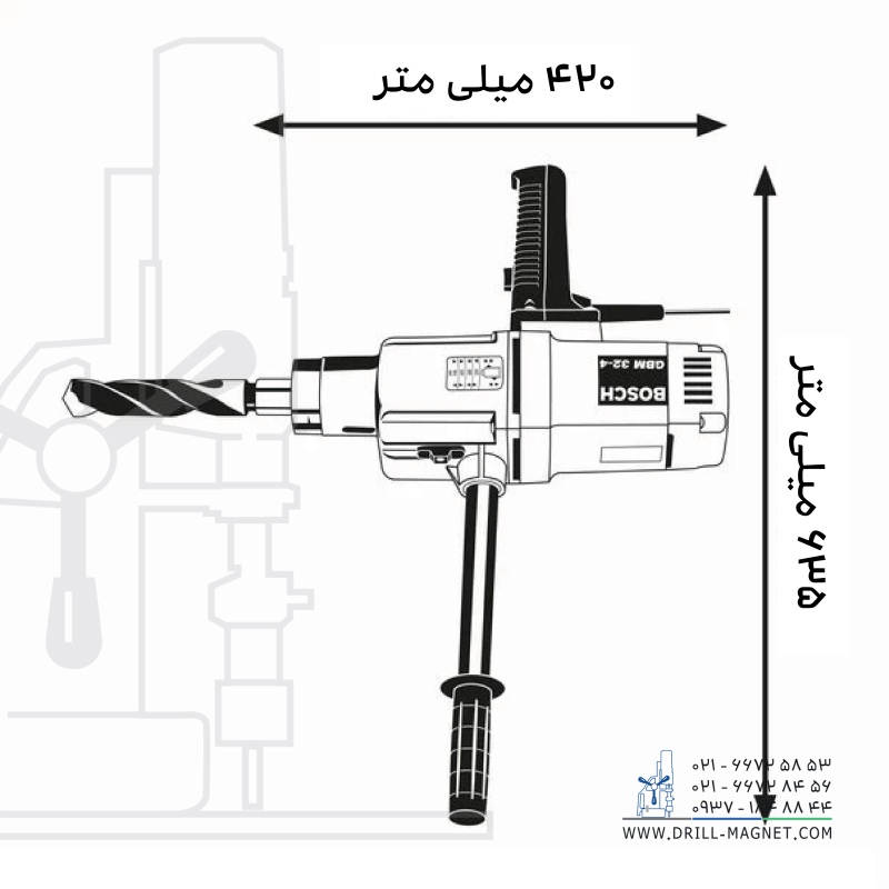 اندازه های دریل 32 صنعتی بوش مدل GBM32-4