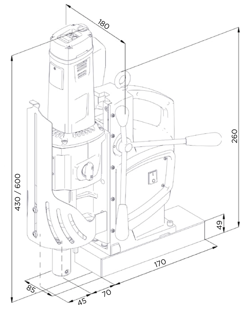 سایز دریل مگنت FE 50 DC