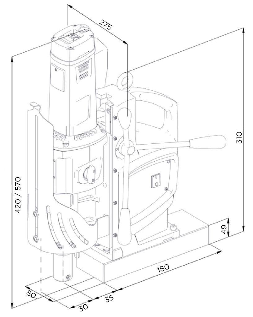 سایز دریل مگنتی MAGPRO TP200