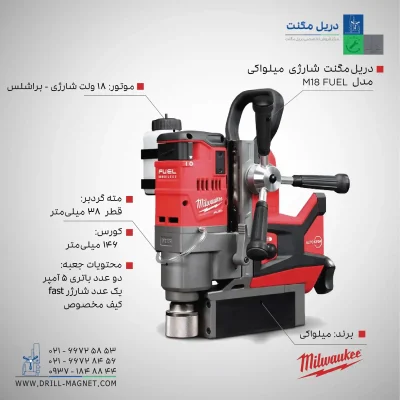 مشخصات٬ قیمت و خرید دریل مگنت شارژی میلواکی مدل M18 FUEL